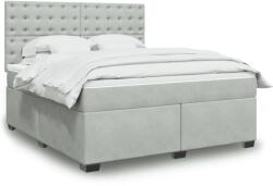 vidaXL világosszürke bársony rugós ágy matraccal 180x200 cm (3293290)