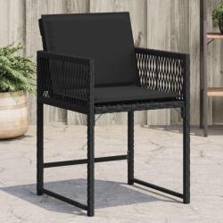 vidaXL 4 db fekete polyrattan kerti szék párnával (365018)
