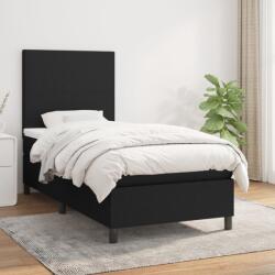 vidaXL fekete szövet rugós ágy matraccal 90x190 cm (3141579)