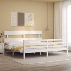 vidaXL tömör fa ágykeret fejtámlával 200 x 200 cm (3195112)