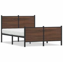 vidaXL barna tölgy színű fém ágykeret matrac nélkül 120 x 190 cm (4007780)