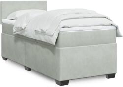 vidaXL világosszürke bársony rugós ágy matraccal 90 x 200 cm (3288504)