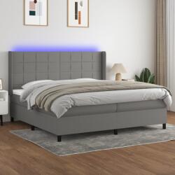 vidaXL sötétszürke szövet rugós és LED-es ágy matraccal 200x200 cm (3138342)