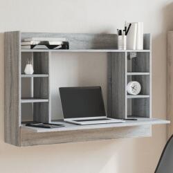 vidaXL szürke sonoma színű szerelt fa fali íróasztal 105 x 48 x 75 cm (847973) - vidaxl