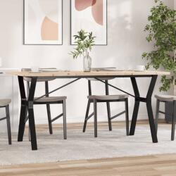 vidaXL tömör fenyőfa és acél étkezőasztal Y-vázzal 160x80x75, 5 cm (3282787)