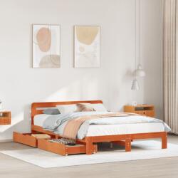vidaXL viaszbarna tömör fenyőfa ágy matrac nélkül 120 x 190 cm (3309868)