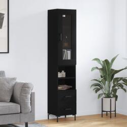 vidaXL fekete szerelt fa magasszekrény 34, 5 x 34 x 180 cm (3199298)
