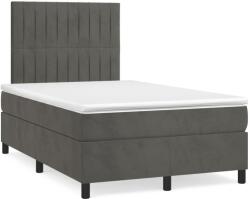 vidaXL sötétszürke bársony rugós ágy matraccal 120x190 cm (3270008)