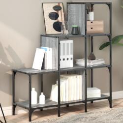 vidaXL szürke sonoma szerelt fa és fém könyvszekrény 92 x 30 x 102 cm (845439) - vidaxl