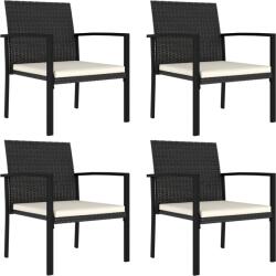 vidaXL 4 db fekete polyrattan kerti étkezőszék (317171)
