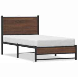vidaXL barna tölgy színű fém ágykeret matrac nélkül 90 x 190 cm (4007932)