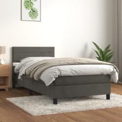 vidaXL sötétszürke bársony rugós ágy matraccal 90x190 cm (3141336)