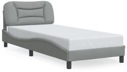 vidaXL világosszürke szövet ágykeret LED-es matrac nélkül 80x200 cm (3213662) - vidaxl