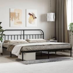 vidaXL fekete fém ágykeret fejtámlával 200 x 200 cm (353642)
