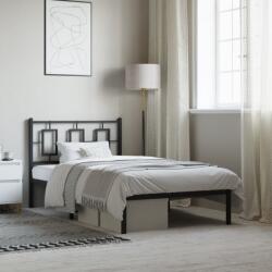 vidaXL fekete fém ágykeret fejtámlával 100 x 190 cm (374235)