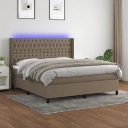 vidaXL tópszínű szövet rugós és LED-es ágy matraccal 180 x 200 cm (3138577)