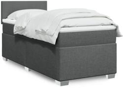 vidaXL sötétszürke szövet rugós ágy matraccal 90x190 cm (3288037)