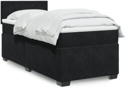 vidaXL fekete bársony rugós ágy matraccal 90x190 cm (3286182)