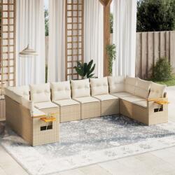vidaXL 10 részes bézs polyrattan kerti ülőgarnitúra párnával (3227164) - vidaxl