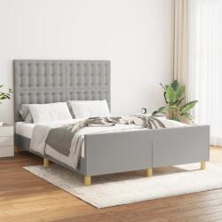 vidaXL világosszürke szövet ágykeret matrac nélkül 140 x 190 cm (3125373)