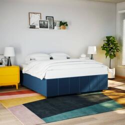 vidaXL kék szövet ágykeret matrac nélkül 200 x 200 cm (3284866)