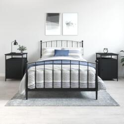 vidaXL 2 db fekete szerelt fa éjjeliszekrény 40 x 42 x 60 cm (825864)
