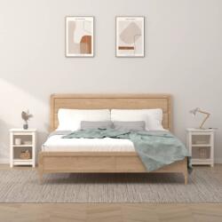 vidaXL 2 db fehér tömör fenyőfa éjjeliszekrény 40 x 35 x 55 cm (820959)