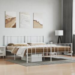 vidaXL fehér fém ágykeret fej- és lábtámlával 183 x 213 cm (352552)
