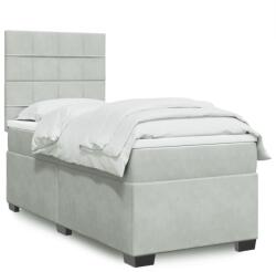 vidaXL világosszürke bársony rugós ágy matraccal 80 x 200 cm (3293062)