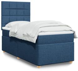 vidaXL kék szövet rugós ágy matraccal 90 x 190 cm (3293441)