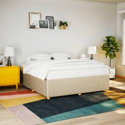 vidaXL krémszínű szövet ágykeret matrac nélkül 200 x 200 cm (3284968)