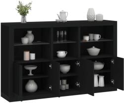 vidaXL fekete tálalószekrény LED-világítással 162 x 37 x 100 cm (3209143)
