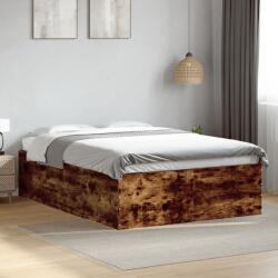 vidaXL füstös tölgy színű szerelt fa ágykeret 120 x 190 cm (3280955)