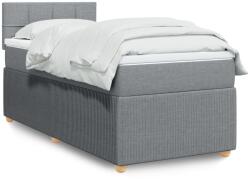 vidaXL világosszürke szövet rugós ágy matraccal 100 x 200 cm (3289667)