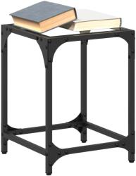 vidaXL 2 db acél dohányzóasztal átlátszó üveglappal 30 x 30 x 40 cm (845951)