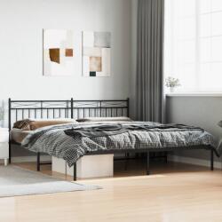 vidaXL fekete fém ágykeret fejtámlával 193 x 203 cm (373697)