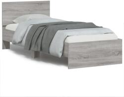 vidaXL szürke sonoma színű szerelt fa ágykeret fejtámlával 90 x 200 cm (838629)