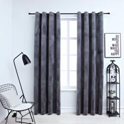 vidaXL 2 db antracit bársony sötétítőfüggöny gyűrűkkel 140 x 175 cm (134496)