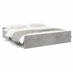 vidaXL betonszürke szerelt fa ágykeret fiókokkal 180 x 200 cm (3280275)