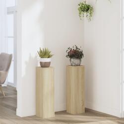 vidaXL 2 db sonoma tölgy szerelt fa növénytartó állvány 17 x 17 x 60cm (852935)