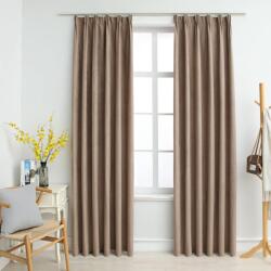 vidaXL 2 db tópszínű sötétítőfüggöny kampókkal 140 x 175 cm (134479)