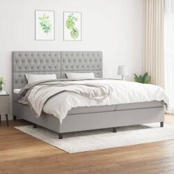 vidaXL világosszürke szövet rugós ágy matraccal 200 x 200 cm (3142041)