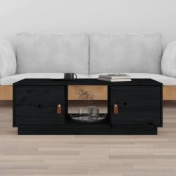 vidaXL fekete tömör fenyőfa dohányzóasztal 100 x 100 x 40 cm (818269)