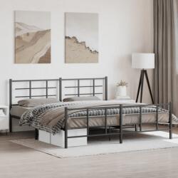 vidaXL fekete fém ágykeret fej- és lábtámlával 200 x 200 cm (355586)