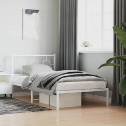 vidaXL fehér fém ágykeret fejtámlával 100x190 cm (376269)