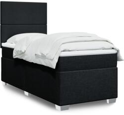 vidaXL fekete szövet rugós ágy matraccal 100 x 200 cm (3292694)