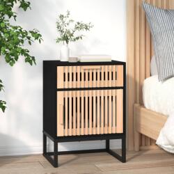 vidaXL fekete szerelt fa és vas éjjeliszekrény 40 x 30 x 55, 5 cm (352093)