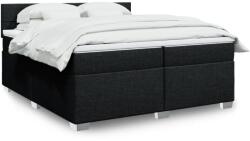 vidaXL fekete szövet rugós ágy matraccal 200 x 200 cm (3288297)