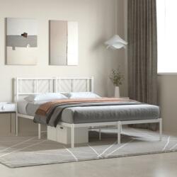 vidaXL fehér fém ágykeret fejtámlával 135 x 190 cm (372227)