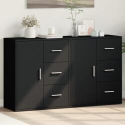 vidaXL 2 db fekete szerelt fa tálalószekrény 60 x 31 x 70 cm (3276554)